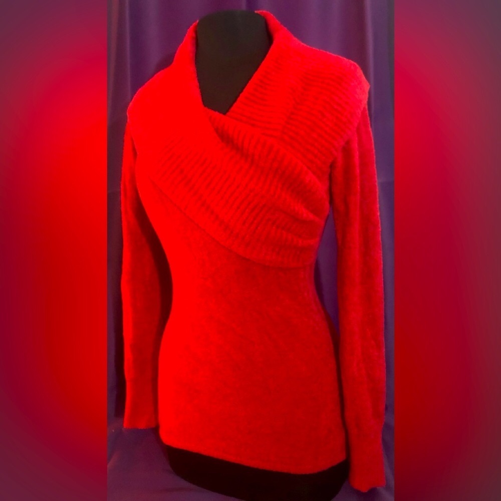 Red, luxury soft, faux wrap, Athleta sweater! Small 🎄☃️🎅🏻🤶🏻